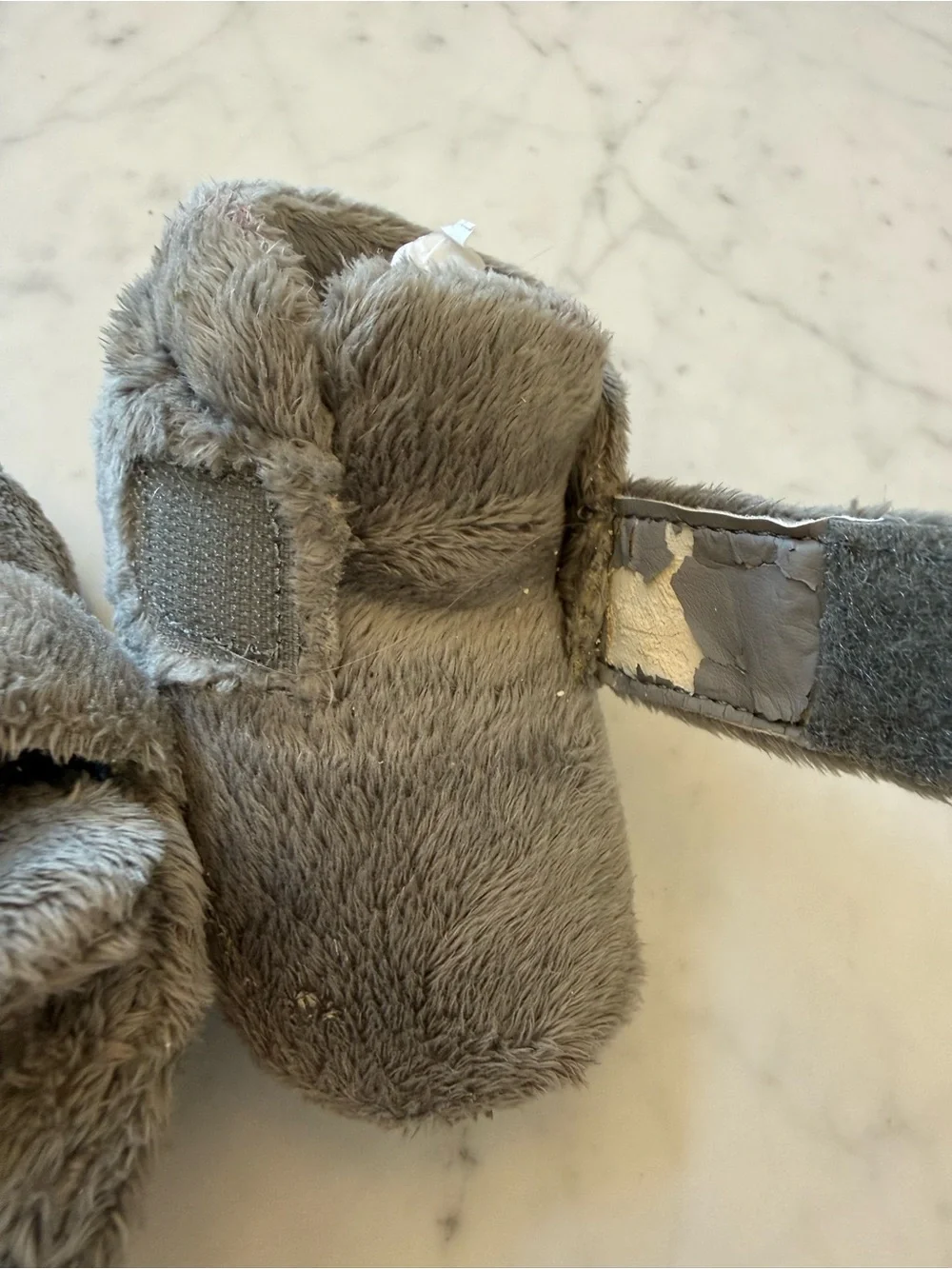 UGG Baby Gray Fuzzy Booties Size S 2/3 Infant 6–12 Months